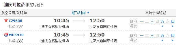 迪庆飞拉萨